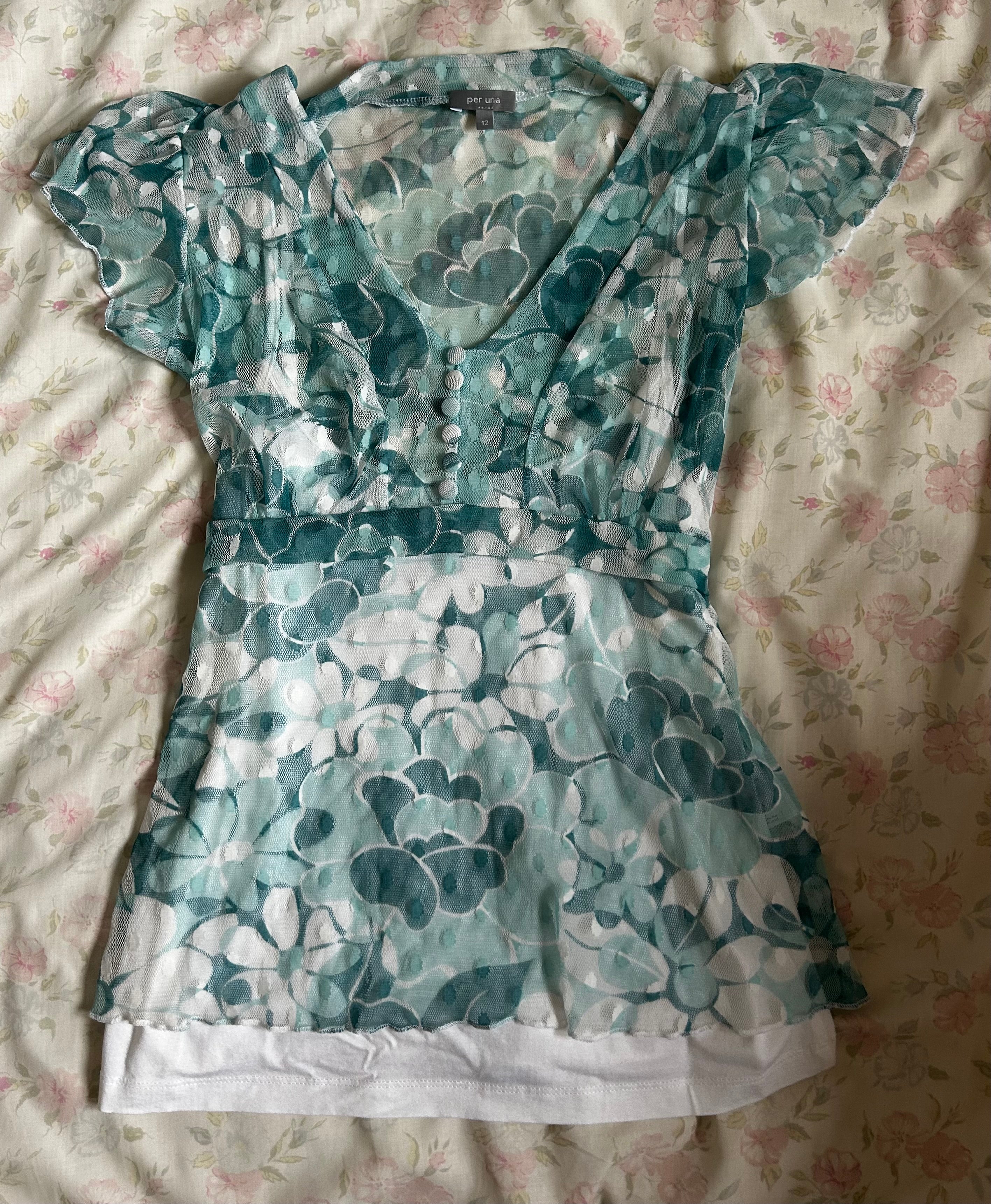 mesh button wrap top ♡ size m