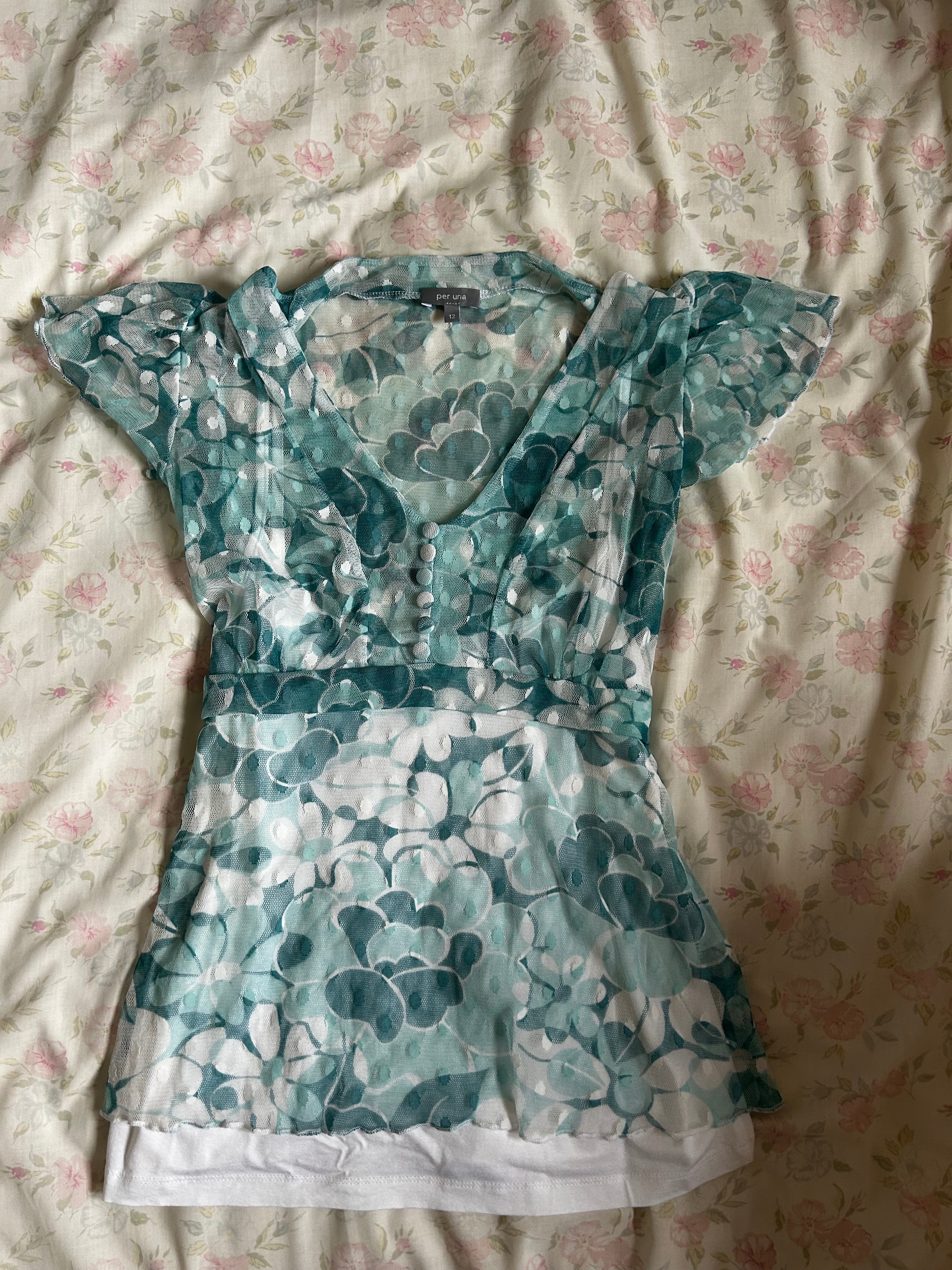 mesh button wrap top ♡ size m