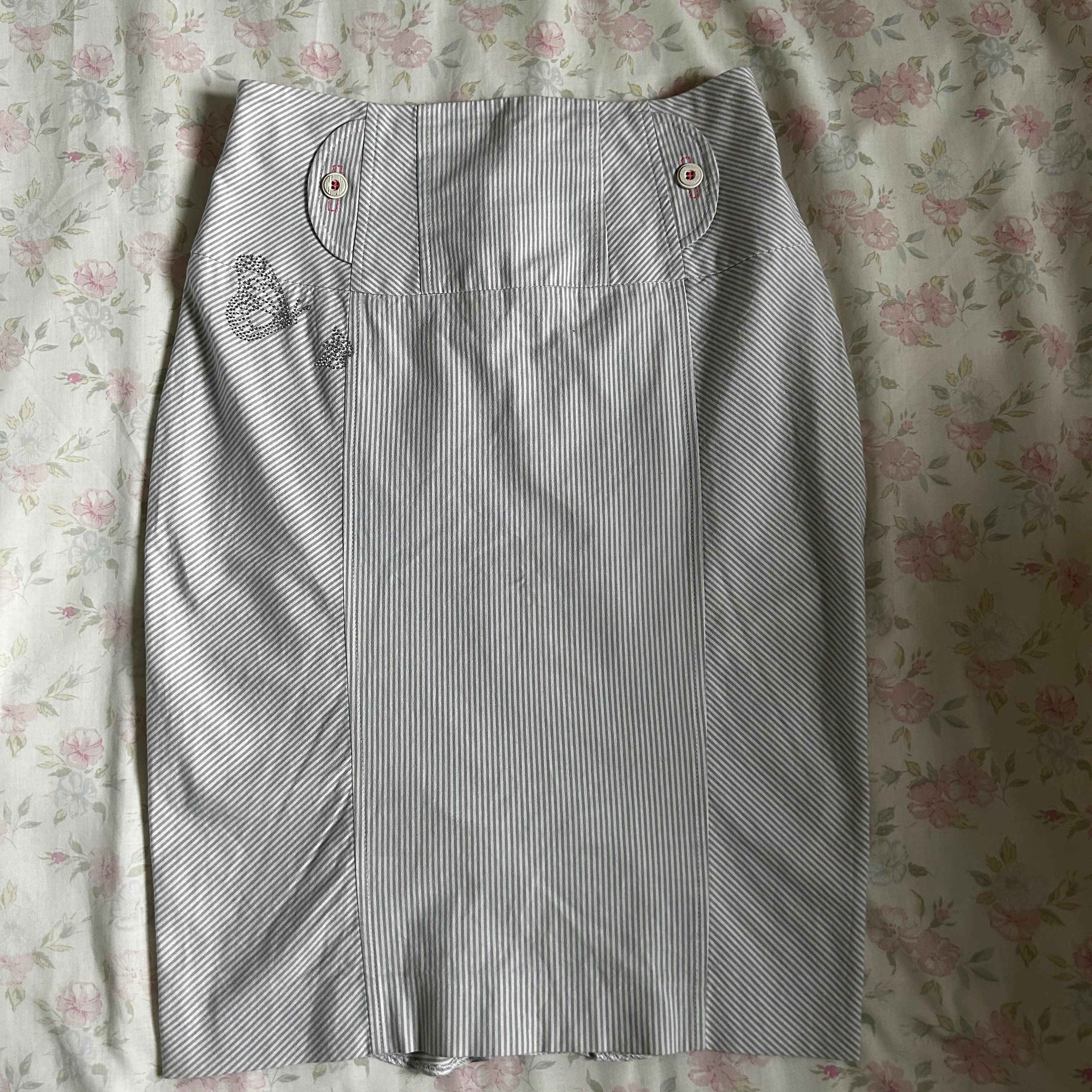 00s stripe midi skirt ♡ size S