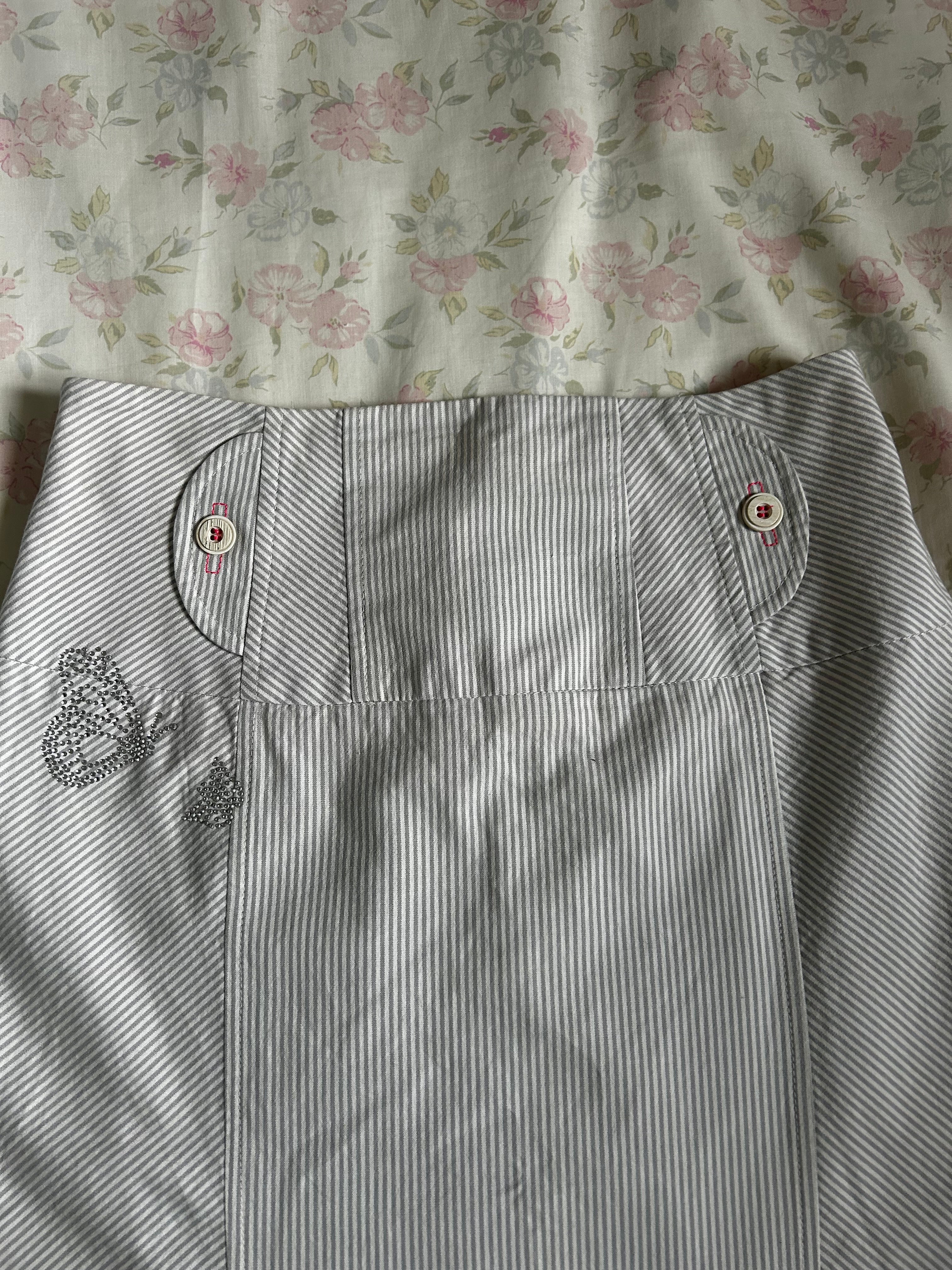 00s stripe midi skirt ♡ size S